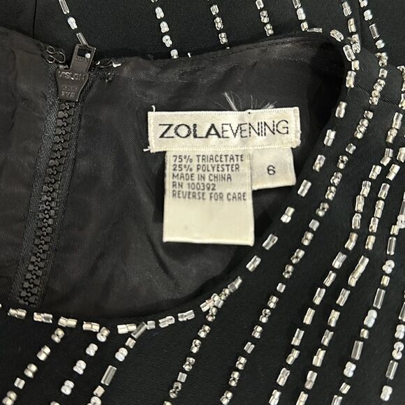 Zola Evening Vintage Black Beaded Sleeveless Top Size 6 - Picture 4 of 8
